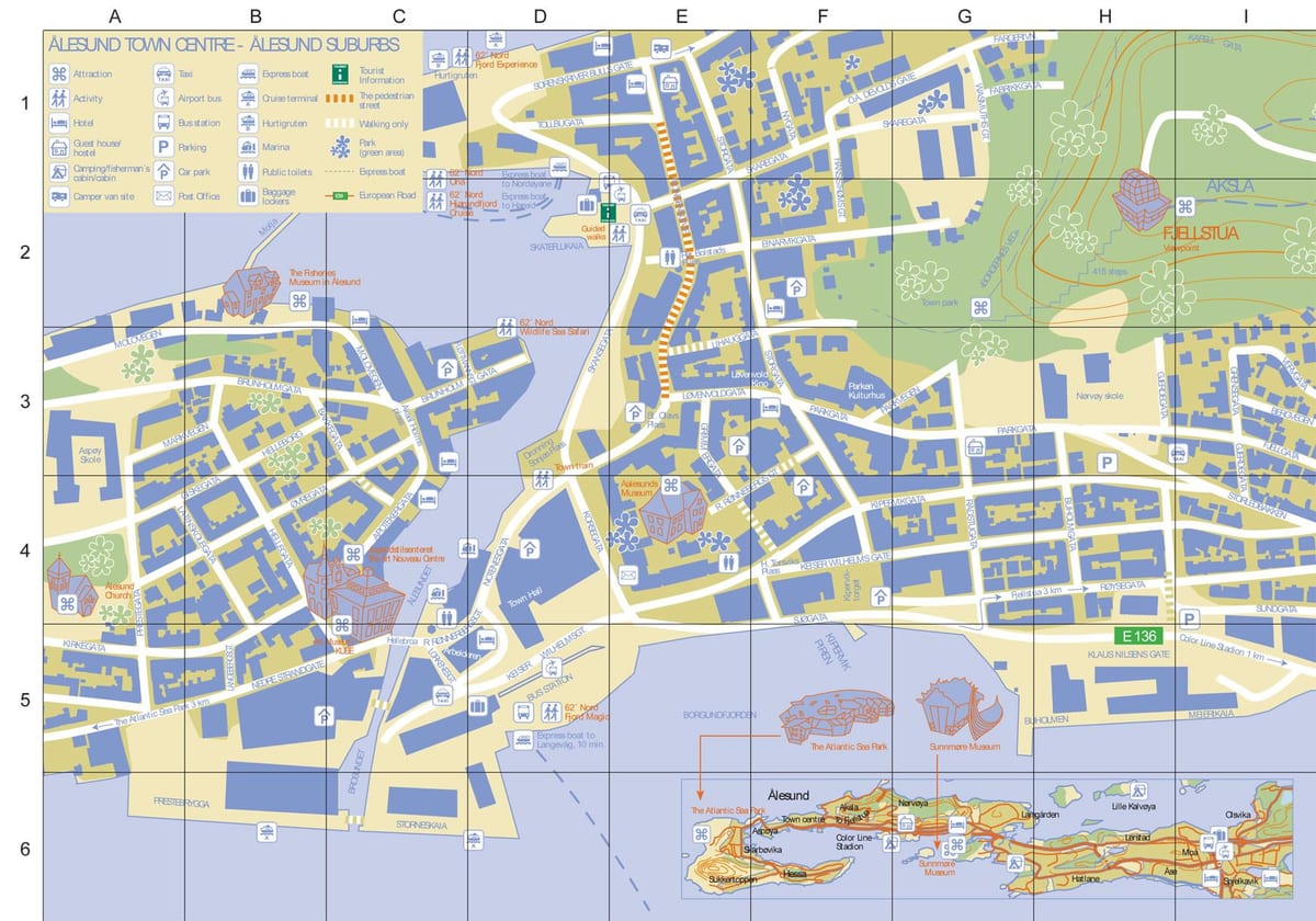 alesund Norway mapa ng lungsod