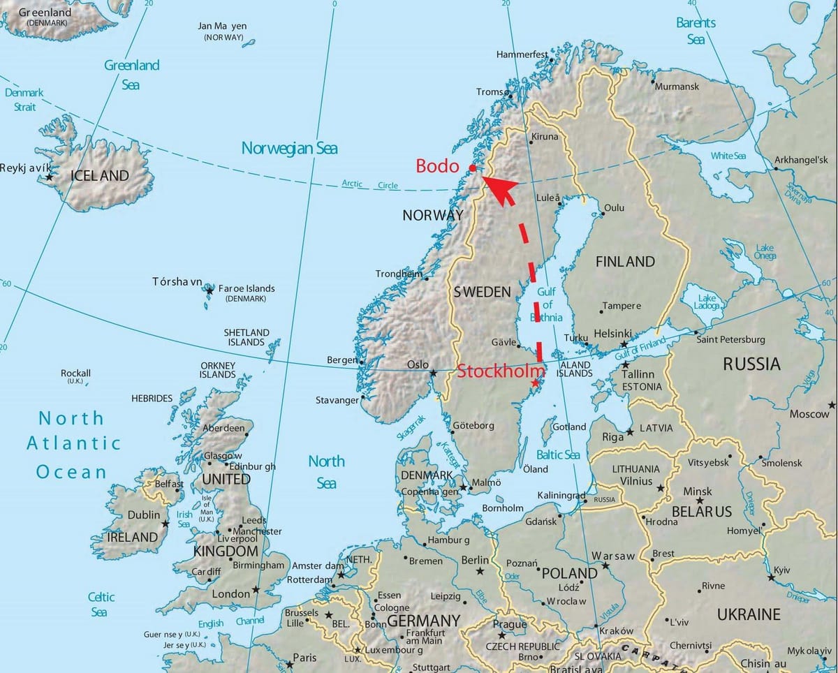 Mapa ng bodo Norway