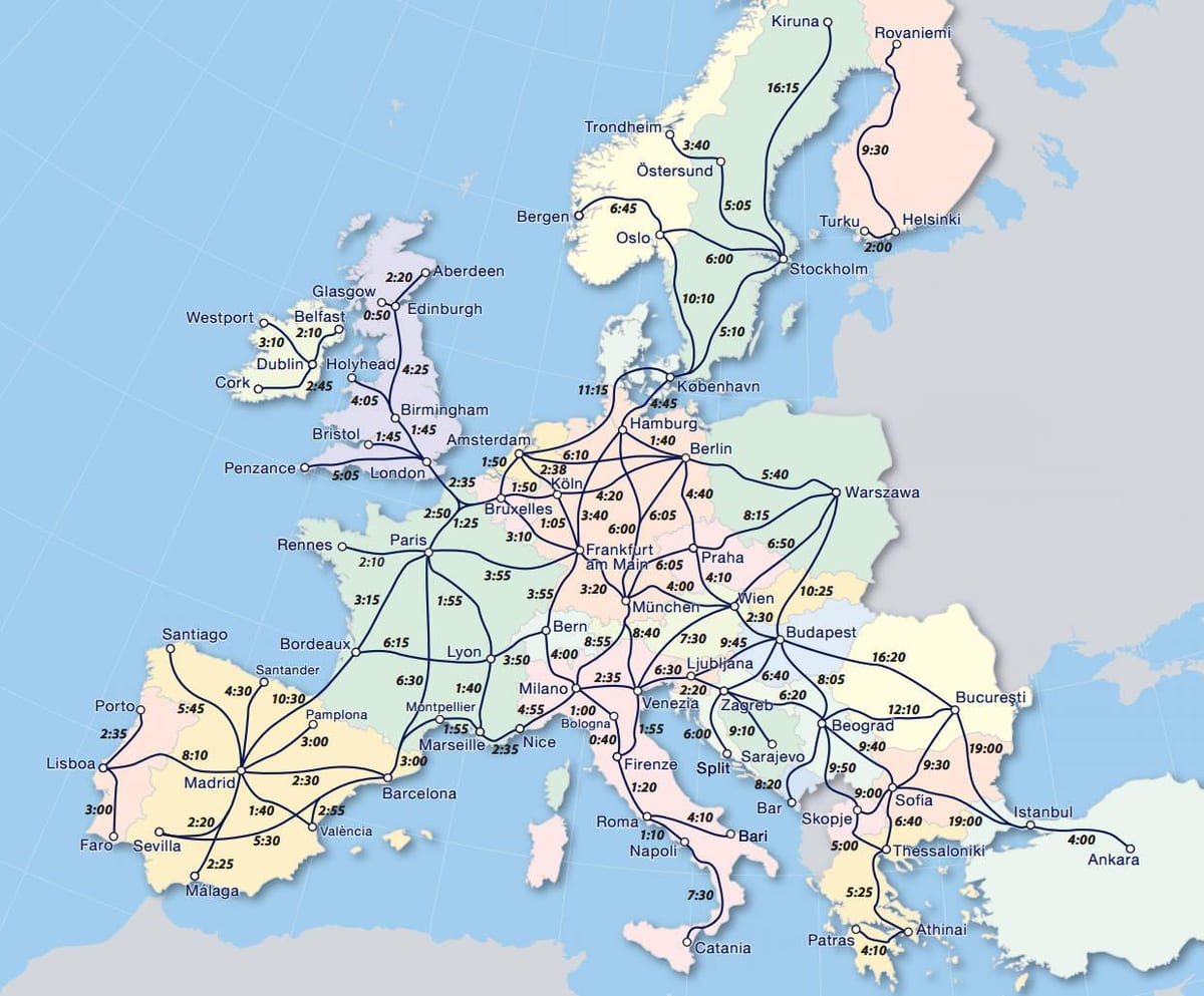 Mapa ng eurail Norway