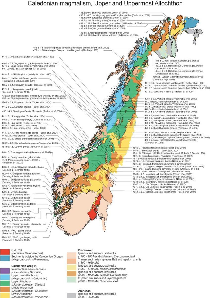Mapa ng geological Norway