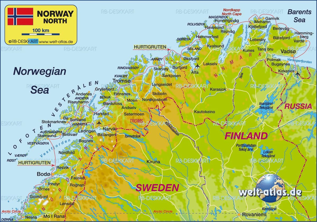 Mapa ng kirkenes Norway