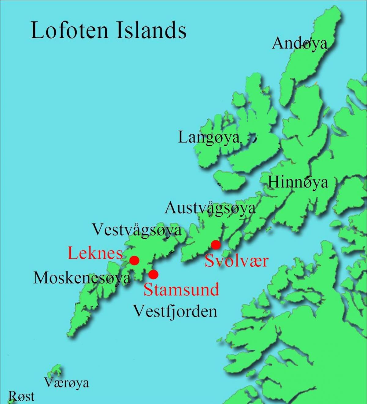 lofoten islands Norway mapa