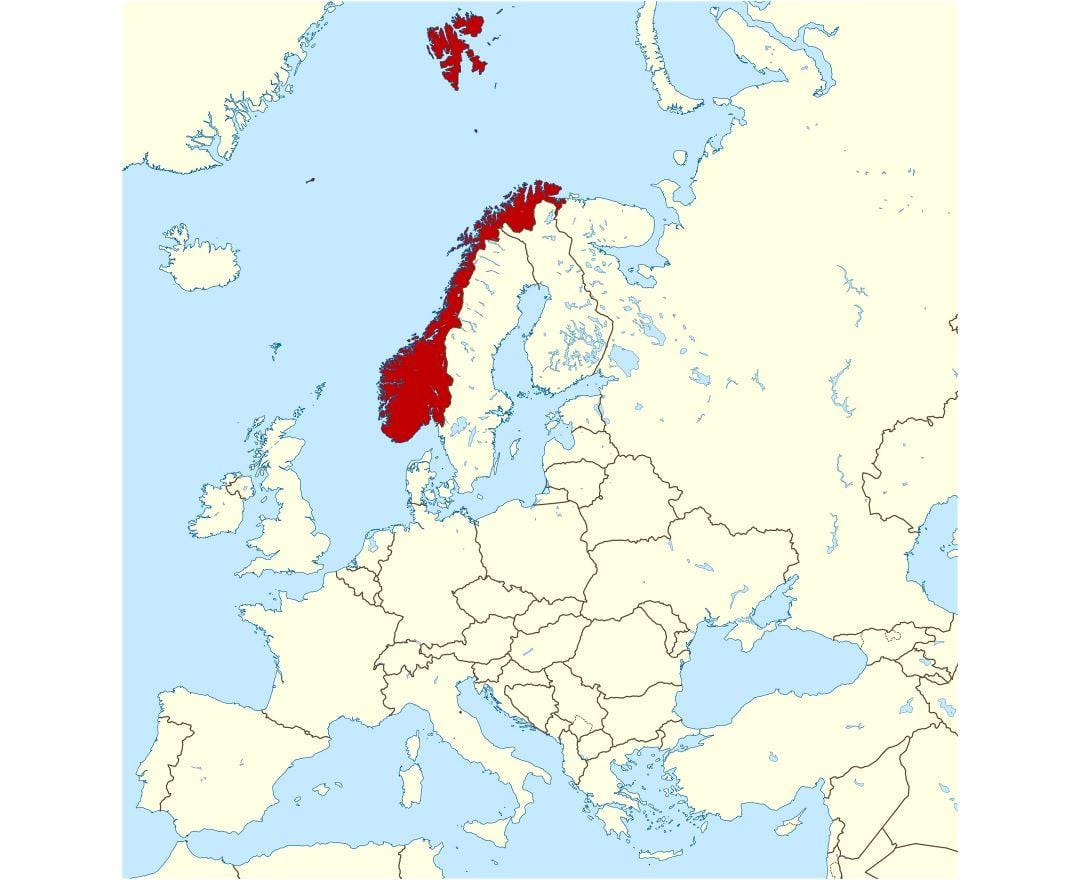 Norway lokasyon sa mapa