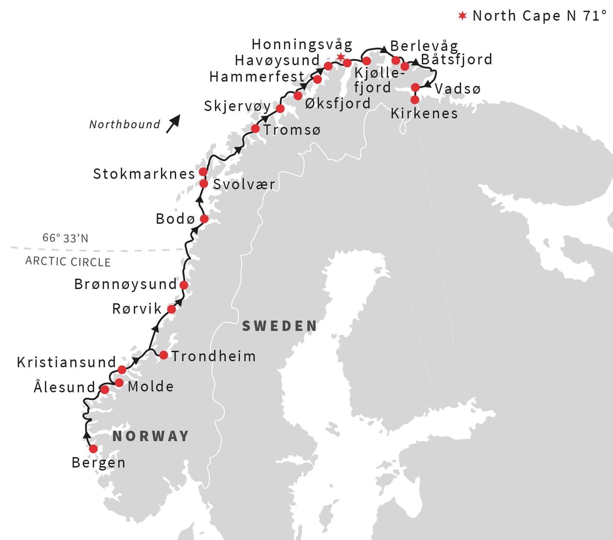 Mapa ng Norway pagbibisikleta