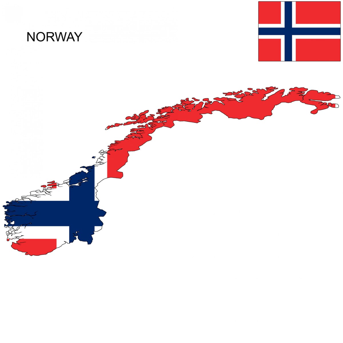 Norway mapa flag