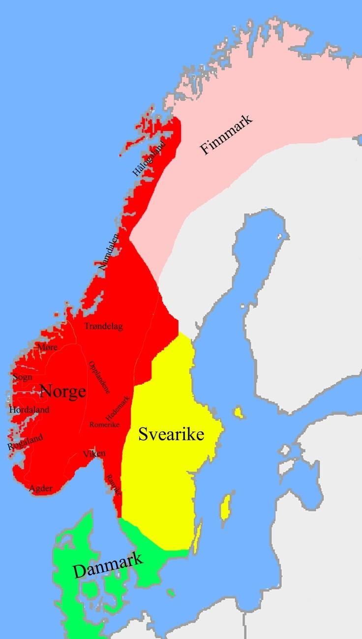 Mapa ng Norway hangganan