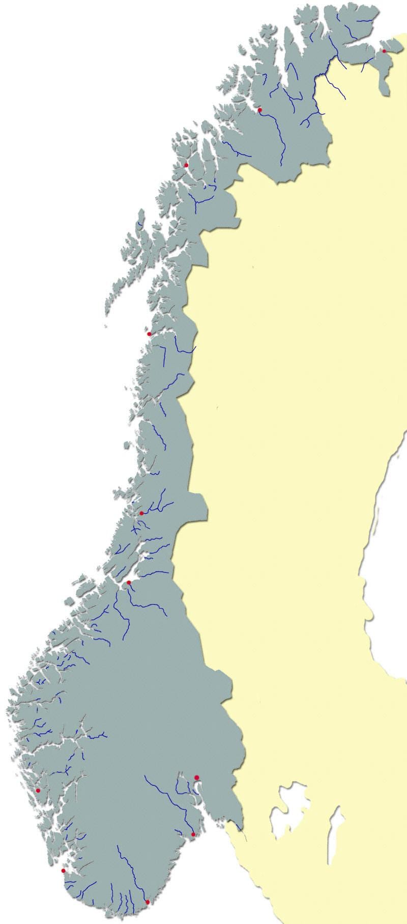 Mapa ng Norway ilog