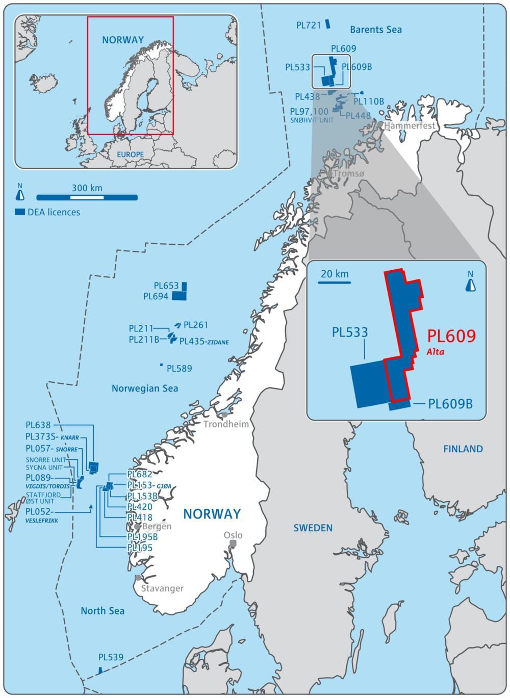 Mapa ng Norway langis