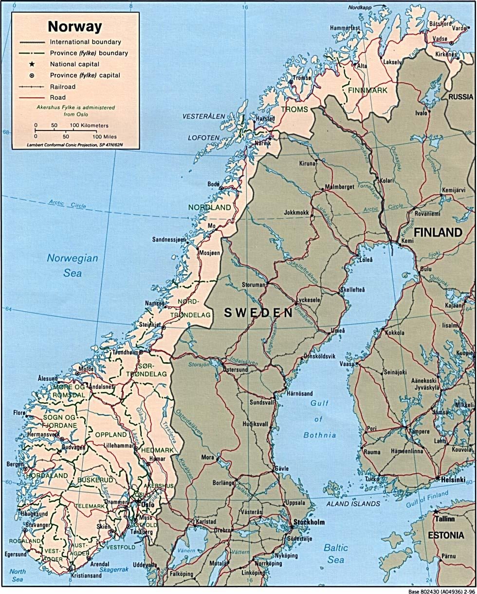 Mapa ng Norway latitude