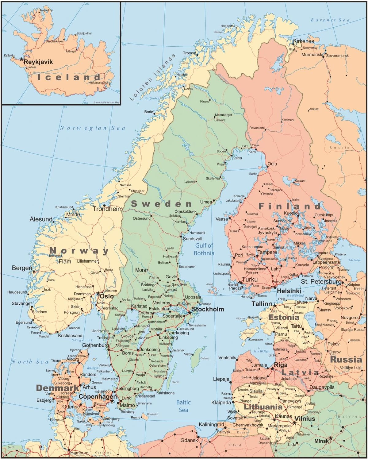 Mapa ng Norway bansa