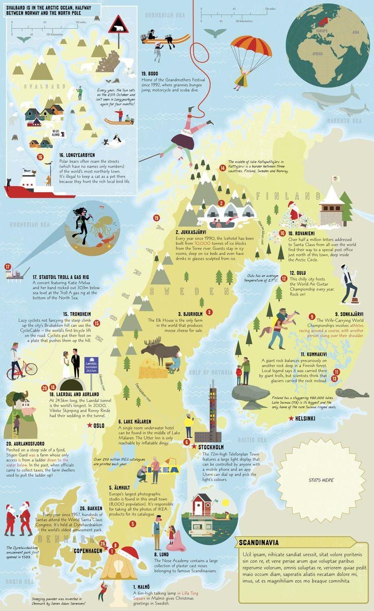 Norway ay dapat makita ang mapa