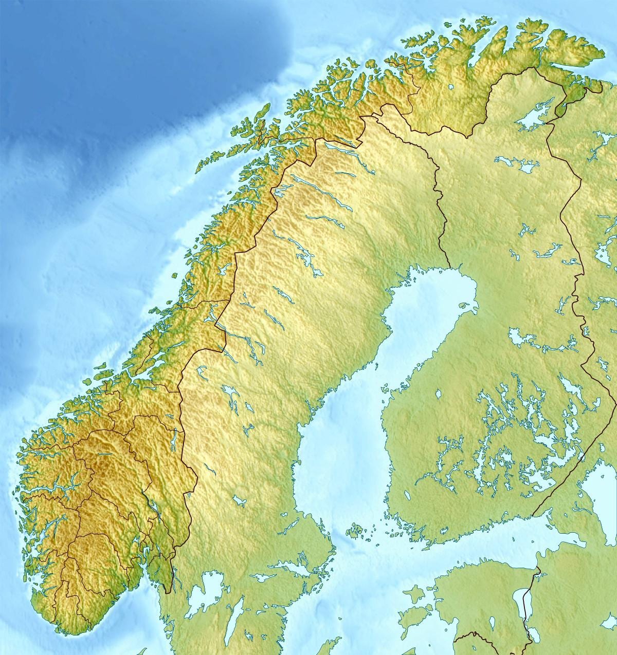 Norway topo mapa