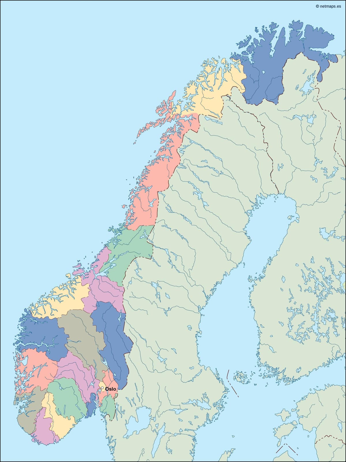 Mapa ng Norway vector