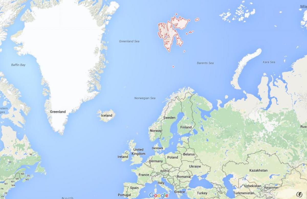 spitsbergen Norway mapa
