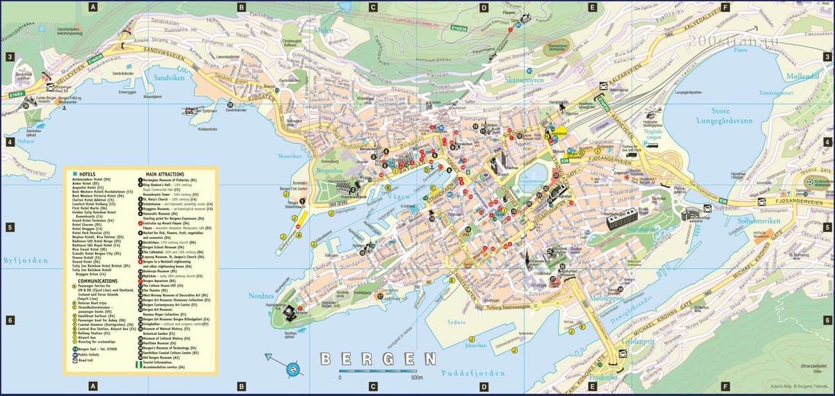 mapa ng kalye ng bergen Norway