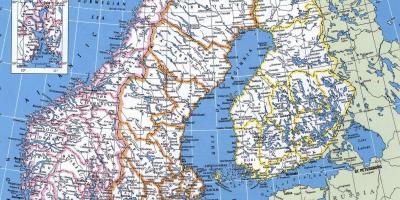 Mapa ng detalyadong Norway