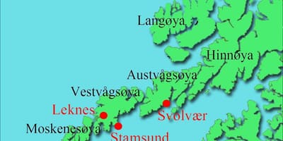 Lofoten islands Norway mapa