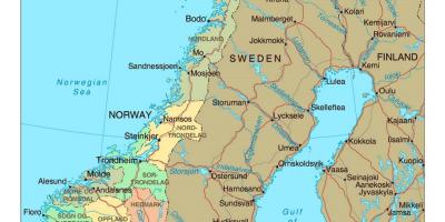 Mapa ng daan ng Norway sa mga lungsod