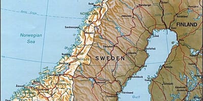 Mapa ng Norway bundok