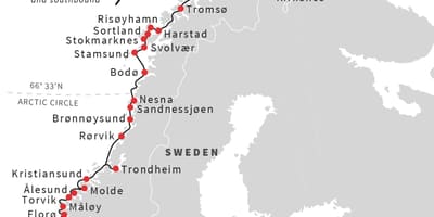 Mapa ng Norway ferry