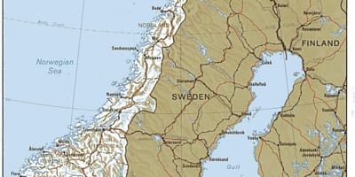 Heograpikal na mga mapa ng Norway