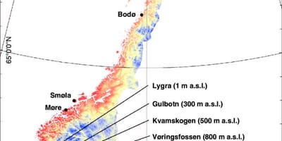 Norway temperatura mapa
