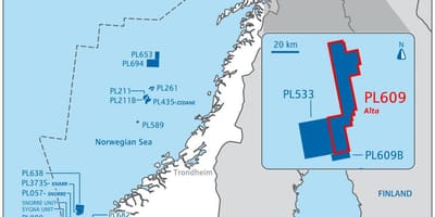 Mapa ng Norway langis