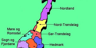 Mapa ng Norway national tourist mga ruta 