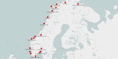 Mapa ng Norway paliparan