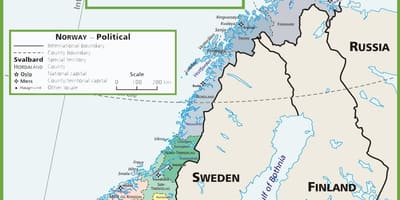 Mapa ng Norway pampulitika 