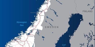 Ang mga Toll kalsada sa Norway mapa